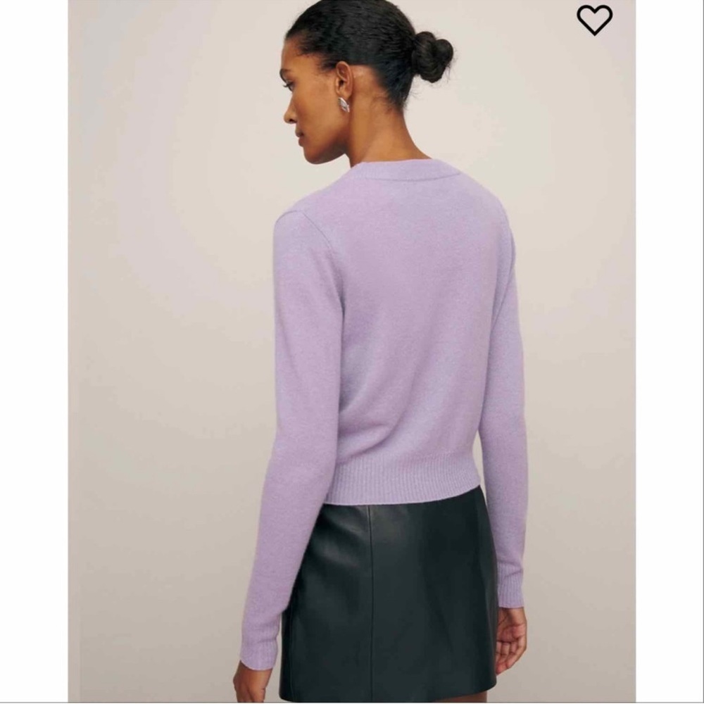 Reformation Dana Cashmere Crew Sweater Purple Small - Picture 13 of 13